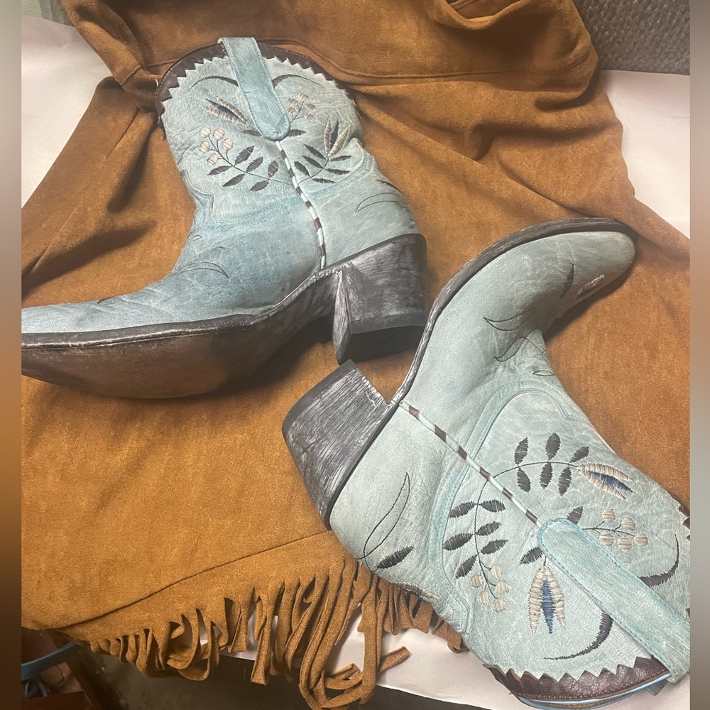Old Gringo Yippee KiYay Amolita Blue/Brown Ankle Boots😍 - Picture 2 of 11